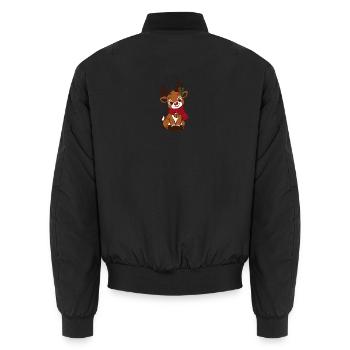 Süßes Weihnachtsrentier – Rentier Weihnachten - Unisex Bomberjacke - Schwarz - Hinten - AI Model Male 185 light (185cm)