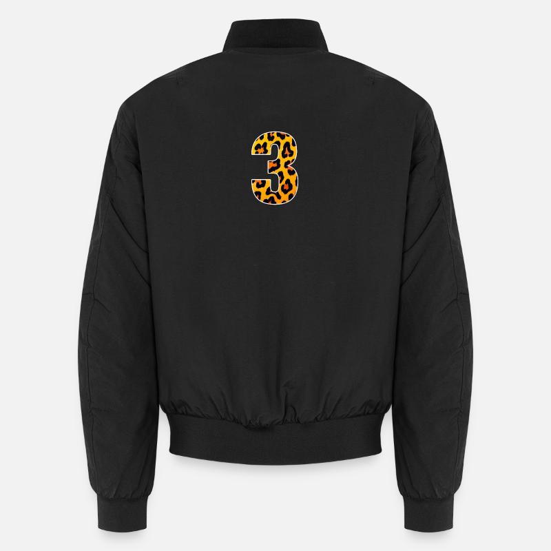 Leopard 3 Number Pattern Unisex Bomber Jacket