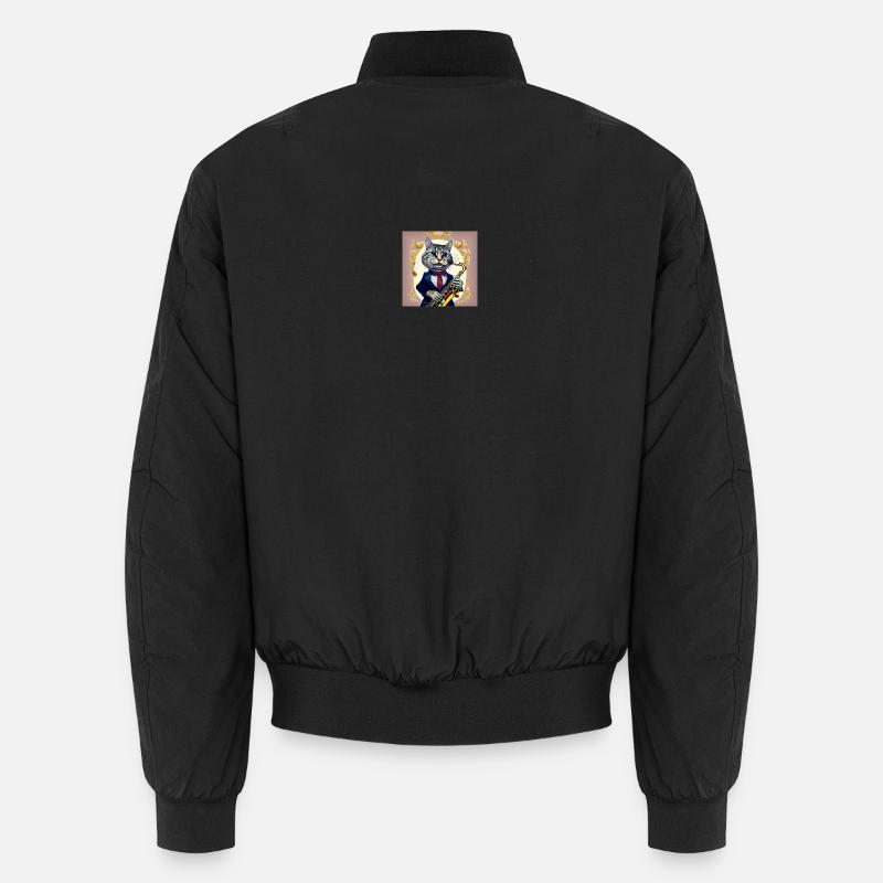 Katzensaxophonist im Frack Unisex Bomberjacke