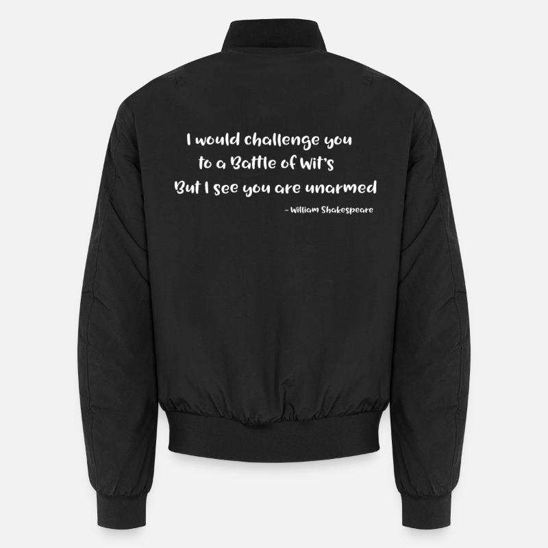 William Shakespeare Zitat Kampf der Köpfe Unisex Bomberjacke