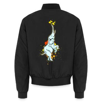 elephant blob circus feat balance artist - Unisex Bomber Jacket - black - Back - AI Model Male 185 light (185cm)