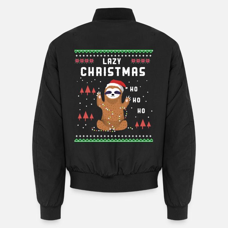 Lazy Christmas / Faultier / Geschenk - Unisex Bomberjacke - Schwarz