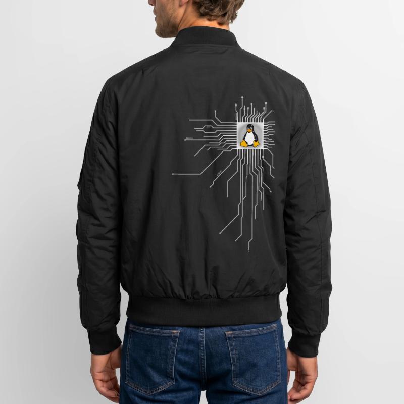 board Penguin Core Heart Computer pc Nerd program Unisex Bomber Jacket