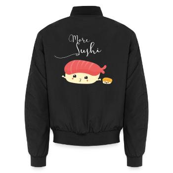 Sushi Team Sister Manga Cute Cosplay Japan Friends - Unisex Bomber Jacket - black - Back - AI Model Male 185 light (185cm)