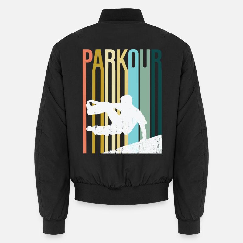 Parkour Retro - Unisex Bomber Jacket - black