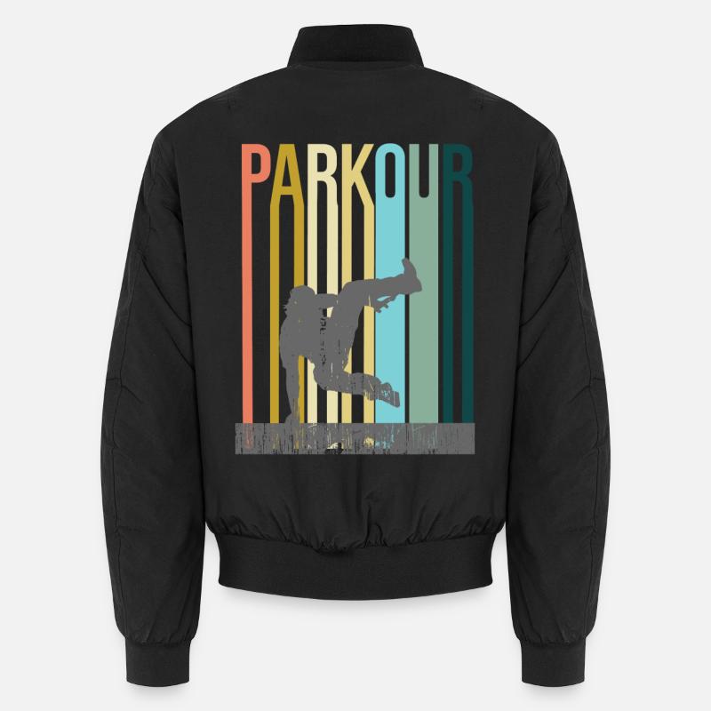 Parkour Retro - Unisex Bomber Jacket - black