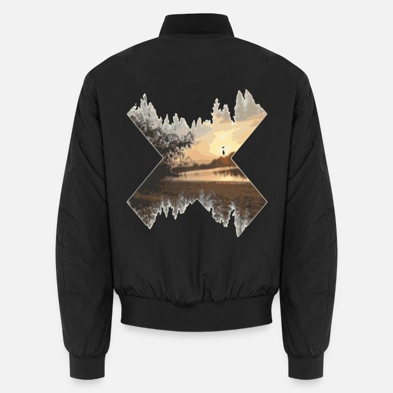 X-Landscape Sunset - Unisex Bomber Jacket - black