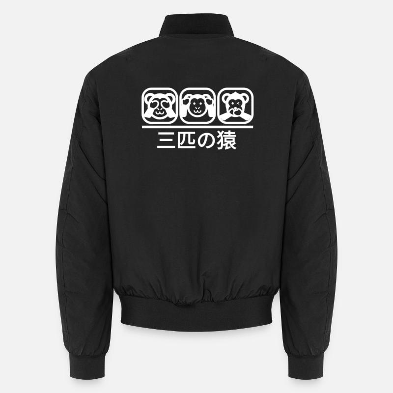 Drei Affen White - Unisex Bomberjacke - Schwarz