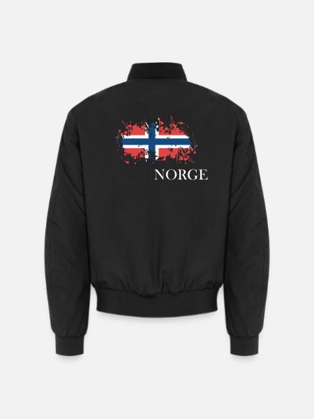 Norge Norwegen Flagge – Skandinavien Retro - Unisex Bomberjacke - Schwarz