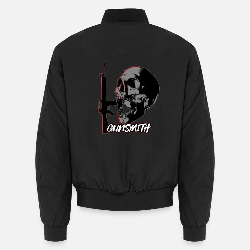 Gunsmith Skull Design - Unisex Bomber Jacket - black