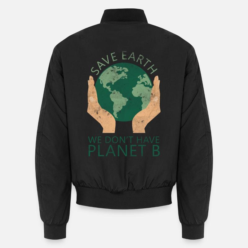 Eco-conscious Earth design with hands Unisex Bomber Jacket