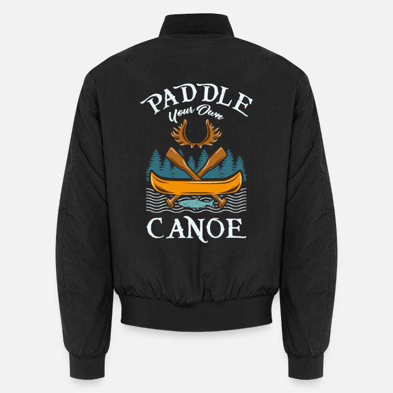 Canoeing Canoe Boat - Unisex Bomber Jacket - black