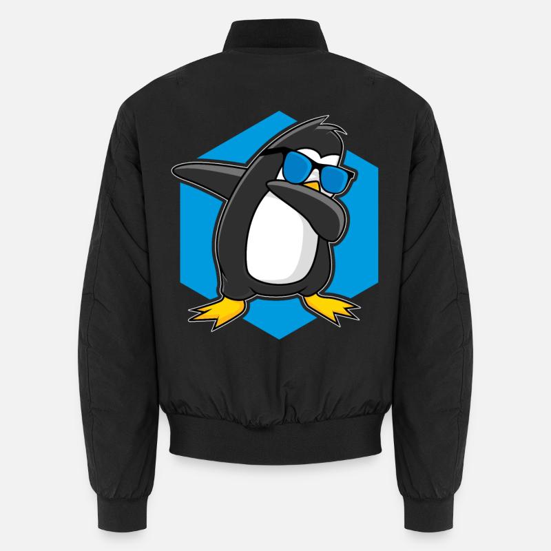 Dabbing Penguin - Unisex Bomber Jacket - black