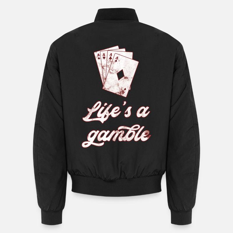 poker - Bomber unisexe - noir