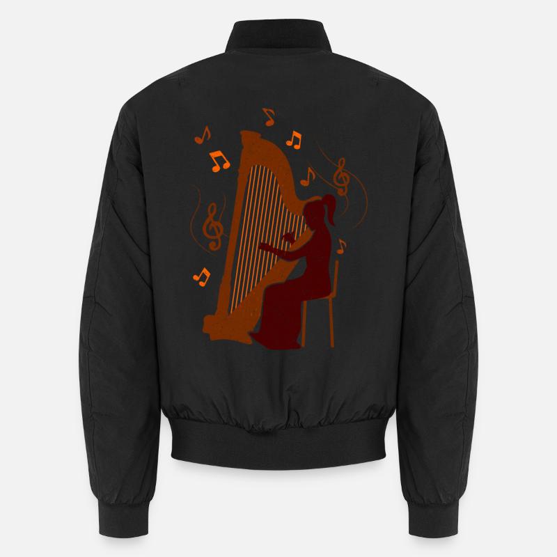 Harpe - design - Bomber unisexe - noir
