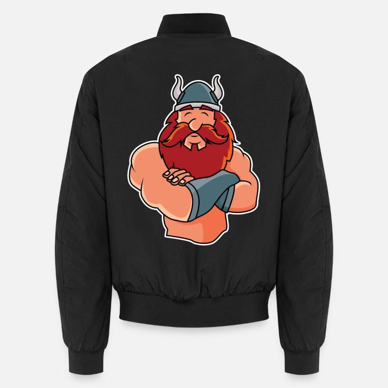 Lustiger Wikinger in Pose Unisex Bomberjacke