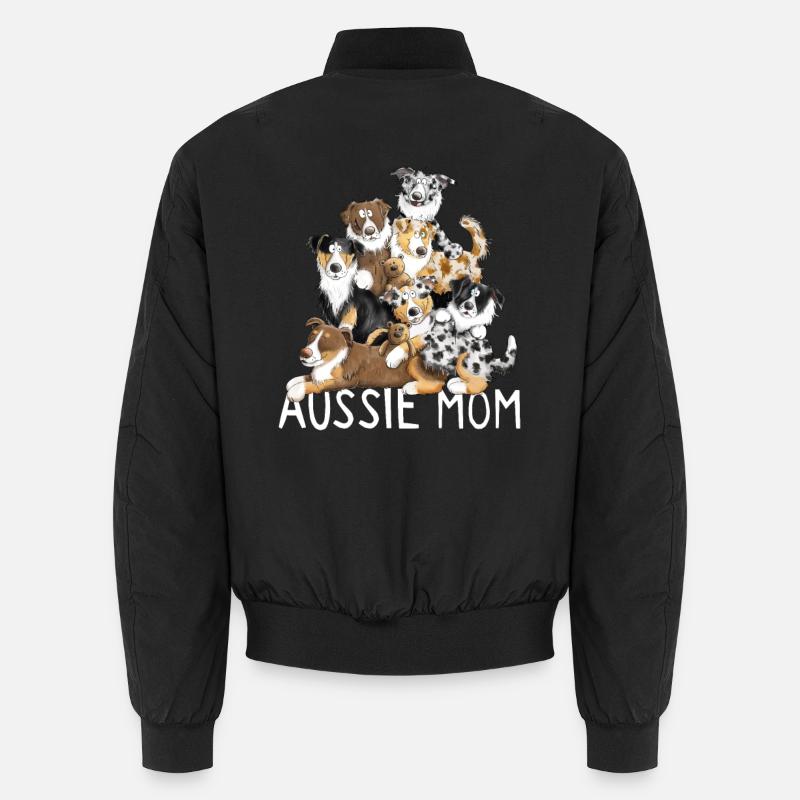 Australian Shepherd Mama - Unisex Bomber Jacket - black