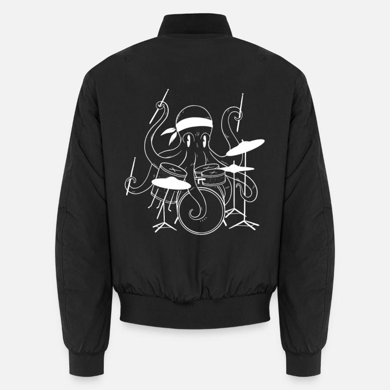 Octopus Drums - Unisex Bomber Jacket - black