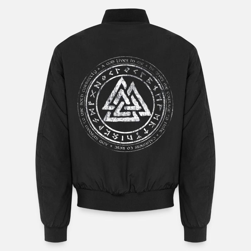 Valknut Viking Celts Teutons Knot Runes Unisex Bomber Jacket
