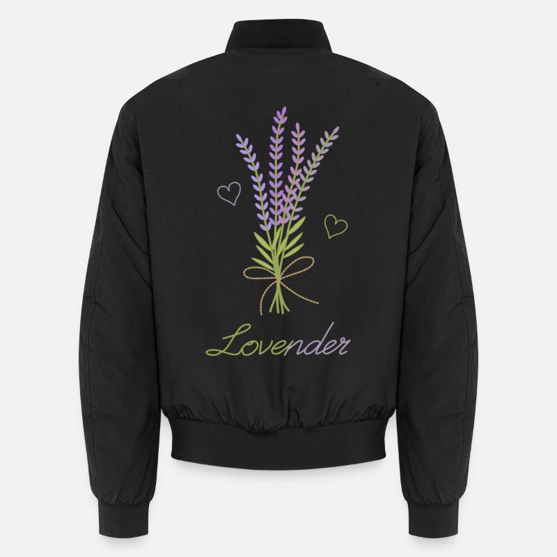 Liebe und Lavendel – Lovender - Unisex Bomberjacke - Schwarz