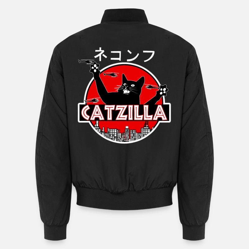 Catzilla Katze - Unisex Bomberjacke - Schwarz