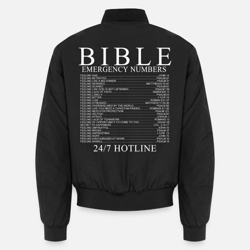 bible emergency numbers - Unisex Bomber Jacket - black