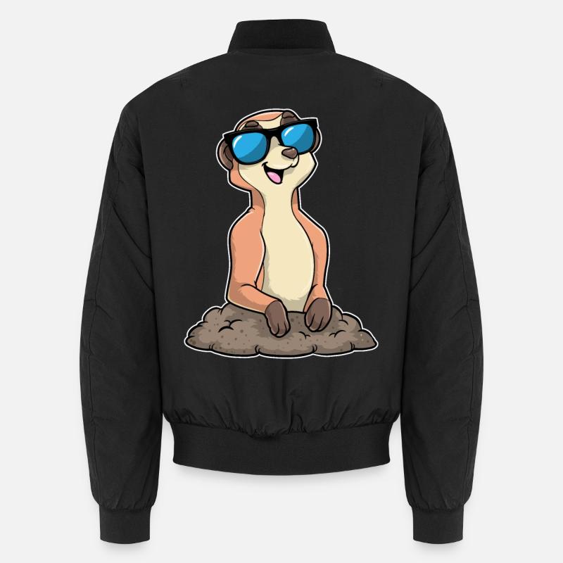 Erdmännchen Sonnenbrille - Unisex Bomberjacke - Schwarz