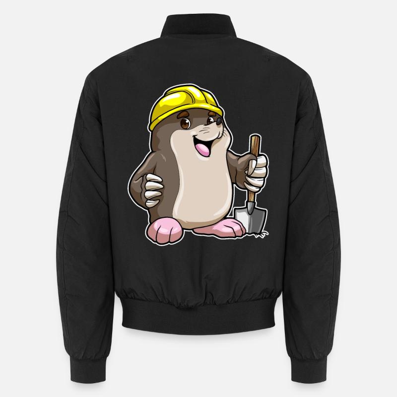 Mole Miner Shovel Mining - Unisex Bomber Jacket - black