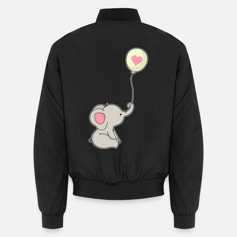 Elefant Luftballon  - Unisex Bomberjacke - Schwarz