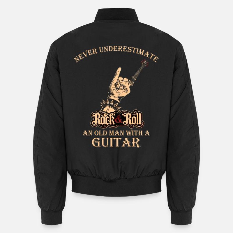 Never underestimate an old man with a Guitar Bomber unisexe