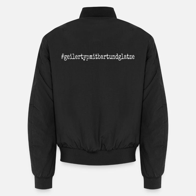 Geiler Typ Mit Bart & Glatze Glatzkopf Bartträger Unisex Bomberjacke