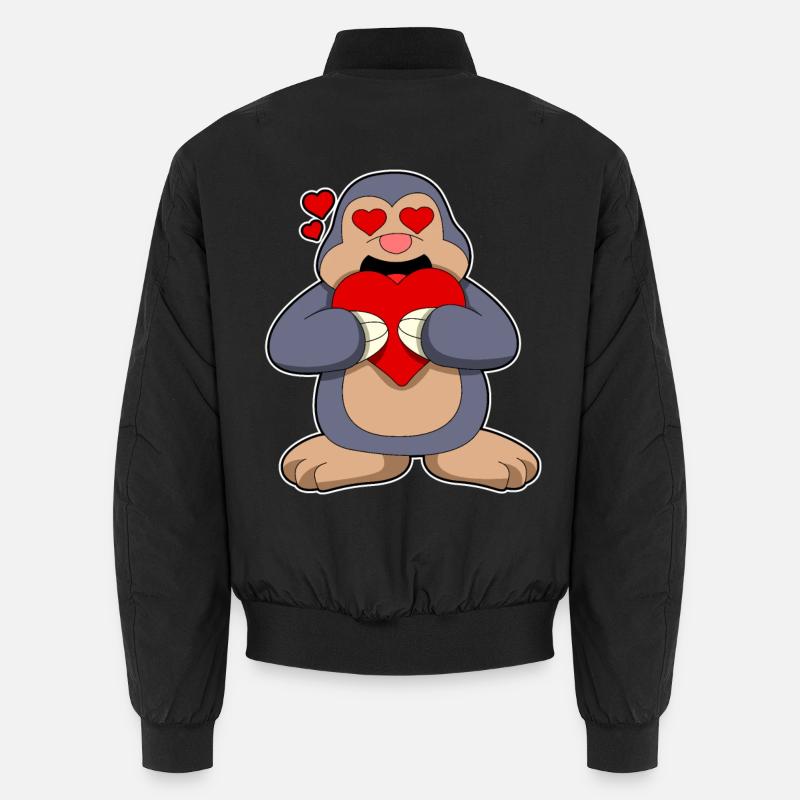Taupe avec un coeur - Bomber unisexe - noir