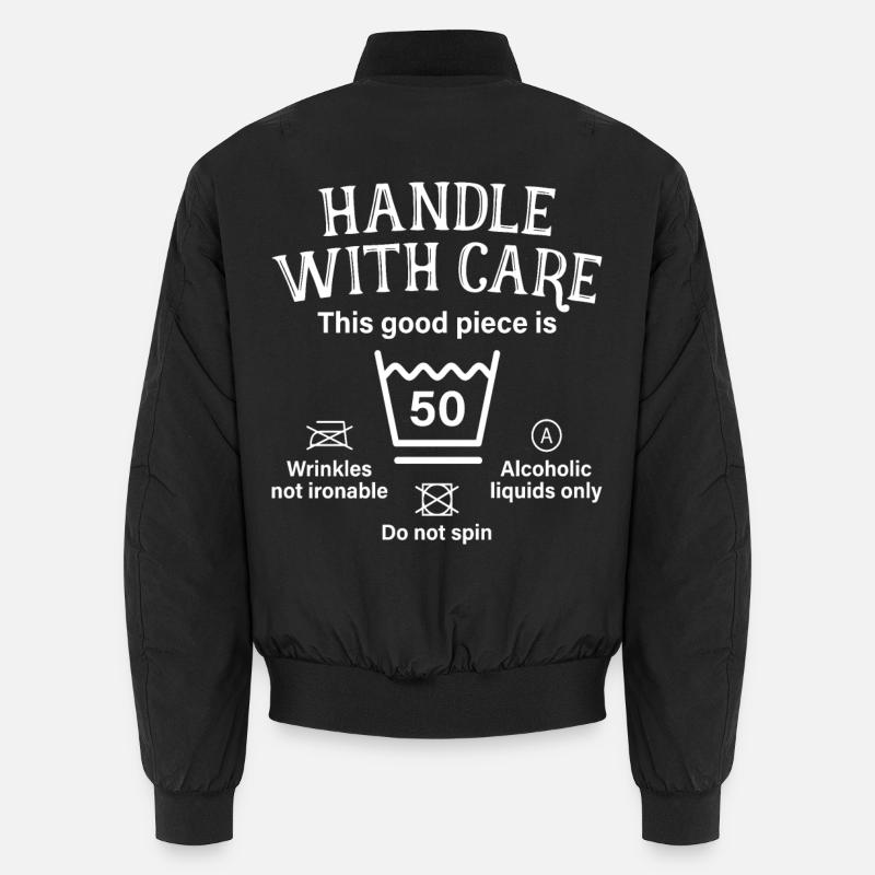 Handle With Care Fünfzig Geschenk 50. Geburtstag Unisex Bomberjacke