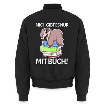 Buch Spruch Bücher lesen Leser Geschenk - Unisex Bomberjacke - Schwarz - Hinten - AI Model Male 185 light (185cm)