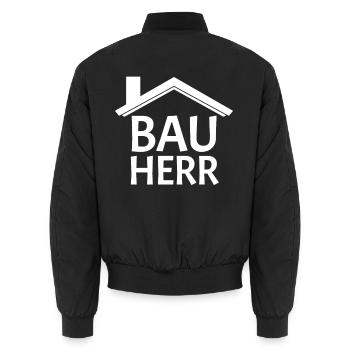 Bauherr Baumeister Hausbau Geschenk - Unisex Bomberjacke - Schwarz - Hinten - AI Model Male 185 light (185cm)