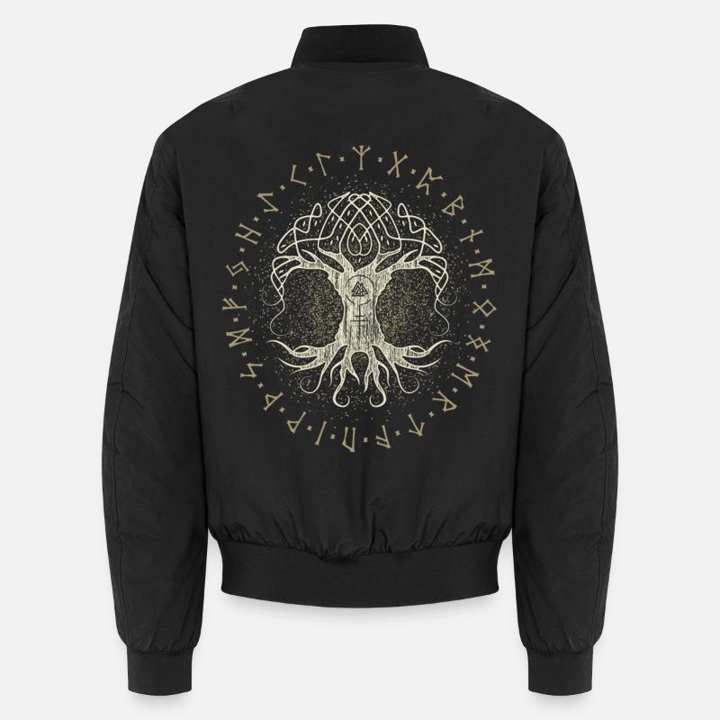 Ygdrassil Weltenbaum Baum des Lebens Valknut Unisex Bomberjacke