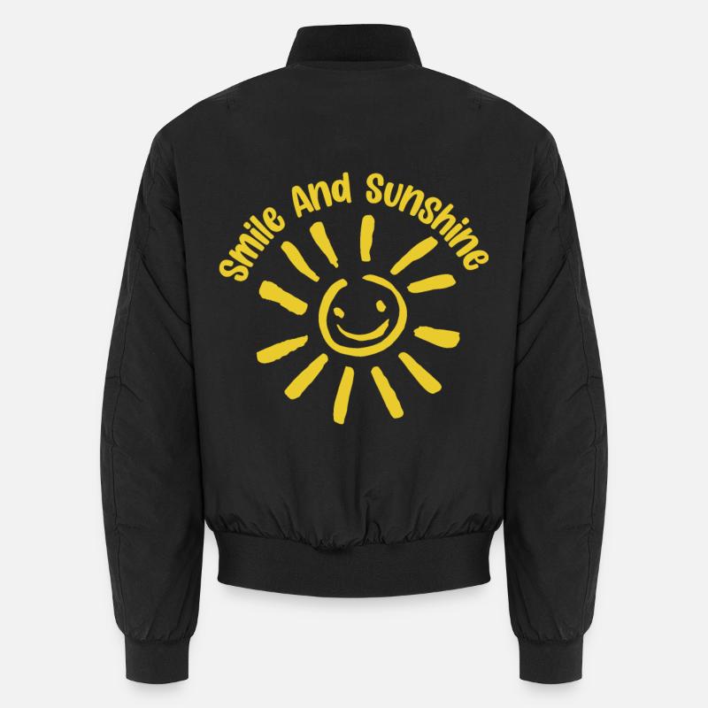 Smile And Sunshine Sunburst  - Unisex Bomber Jacket - black