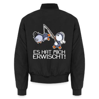 Es Hat Mich Erwischt! Junggesellenabschied - Unisex Bomberjacke - Schwarz - Hinten - AI Model Male 185 light (185cm)