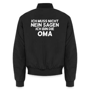 Ich bin die Oma - Unisex Bomberjacke - Schwarz - Hinten - AI Model Male 185 light (185cm)