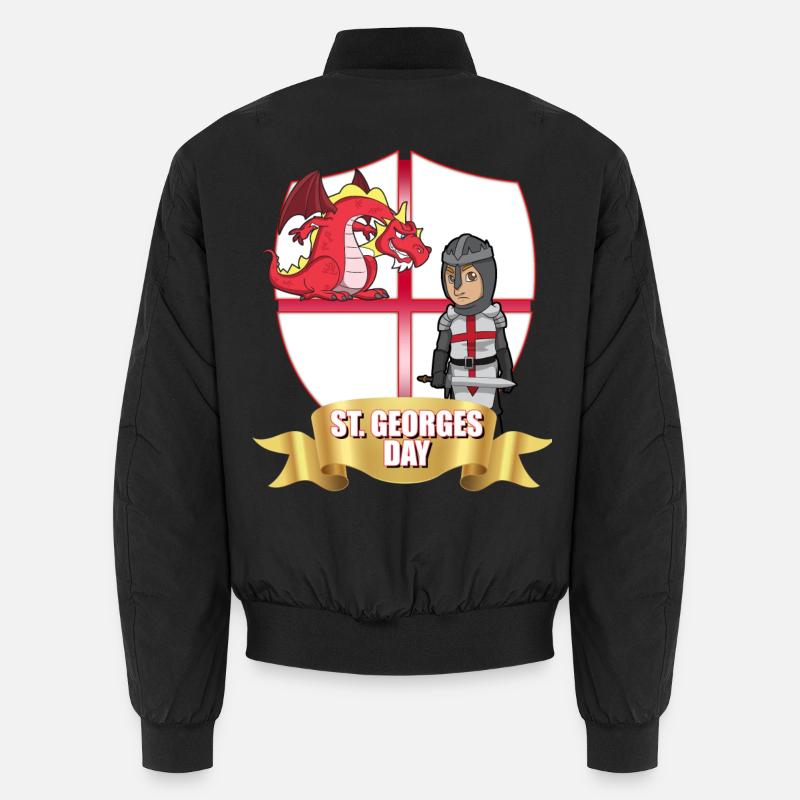 St. Georg Tag Drachenritter Unisex Bomberjacke