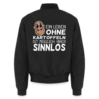 Kartoffel lustiger Spruch - Unisex Bomberjacke - Schwarz - Hinten - AI Model Male 185 light (185cm)