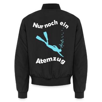 Nur noch ein Atemzug Apnoetaucher - Unisex Bomberjacke - Schwarz - Hinten - AI Model Male 185 light (185cm)