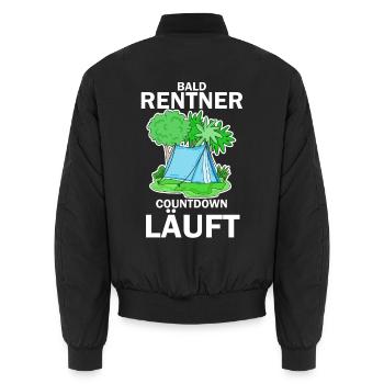 Bald Rentner Countdown läuft - Unisex Bomberjacke - Schwarz - Hinten - AI Model Male 185 light (185cm)