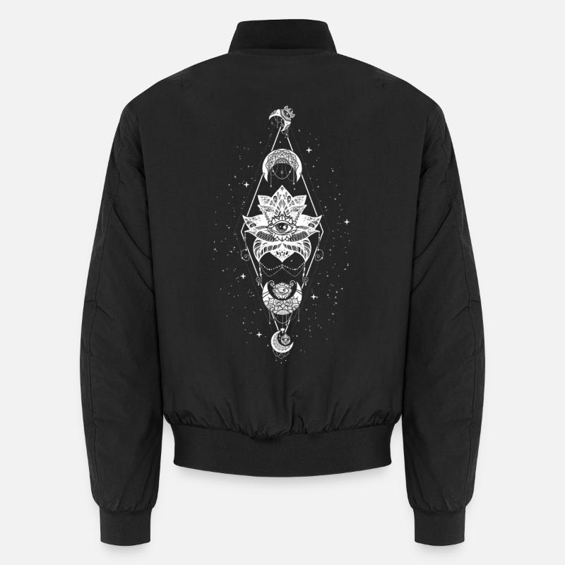 Occult Wicca Moon Lotus Witchcraft Aesthetic Goth Unisex Bomber Jacket