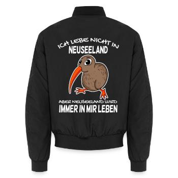 Kiwi Neuseeland - Unisex Bomberjacke - Schwarz - Hinten - AI Model Male 185 light (185cm)