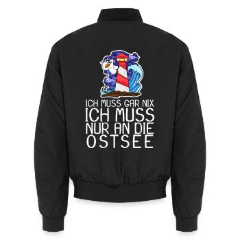 Ostsee Urlaub Geschenk - Unisex Bomberjacke - Schwarz - Hinten - AI Model Male 185 light (185cm)