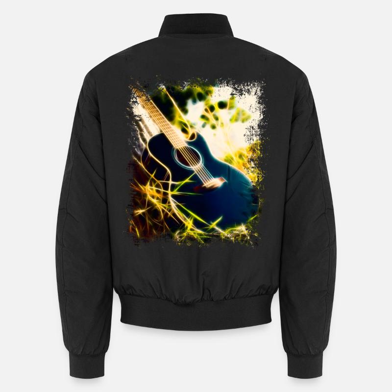 Guitar in the grass - Unisex Bomber Jacket - black