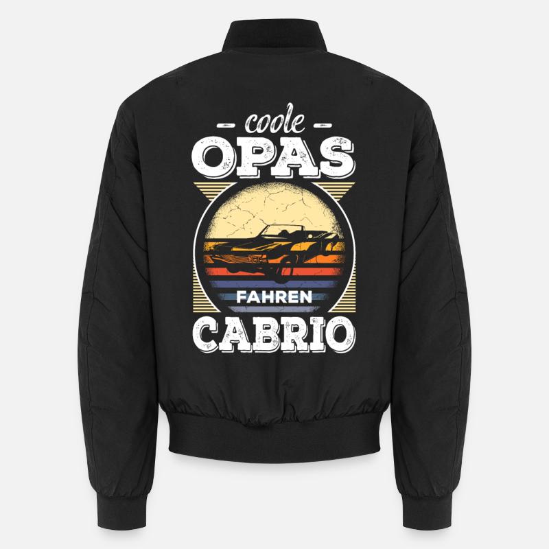 Coole Opas Fahren Cabrio Retro Auto Oldtimer Rente Unisex Bomberjacke