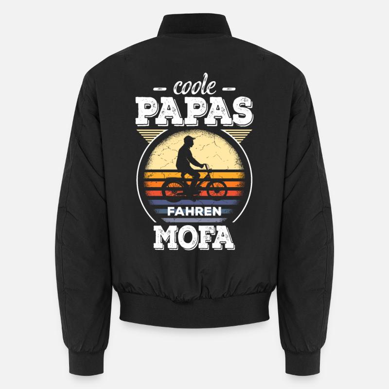 Coole Papas Mofa Retro Moped 2 Takt Motor Geschenk Unisex Bomberjacke