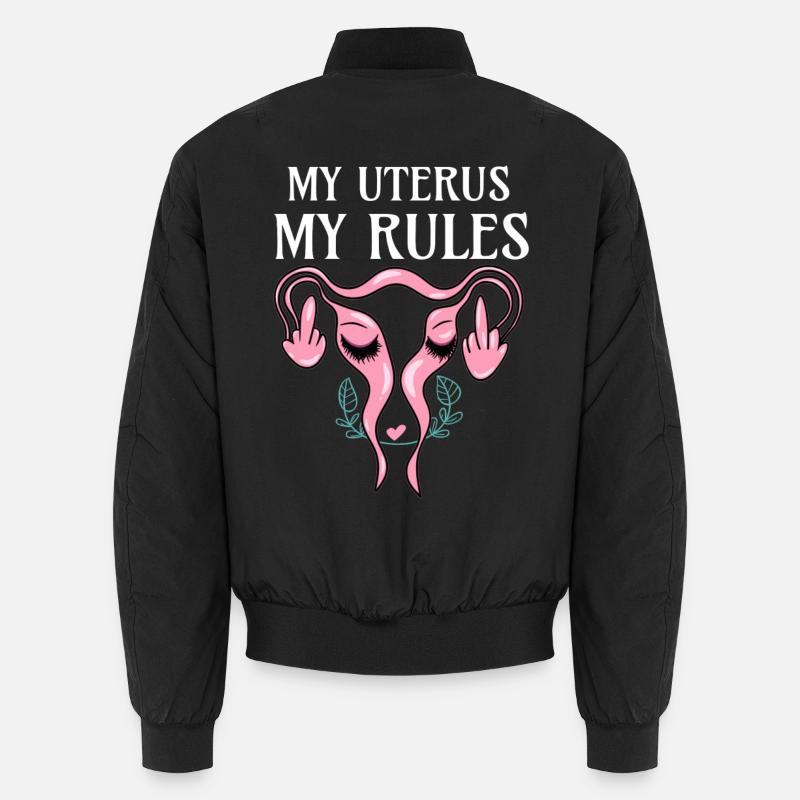 Mittelfinger Gebärmutter - My Uterus My Rules Unisex Bomberjacke